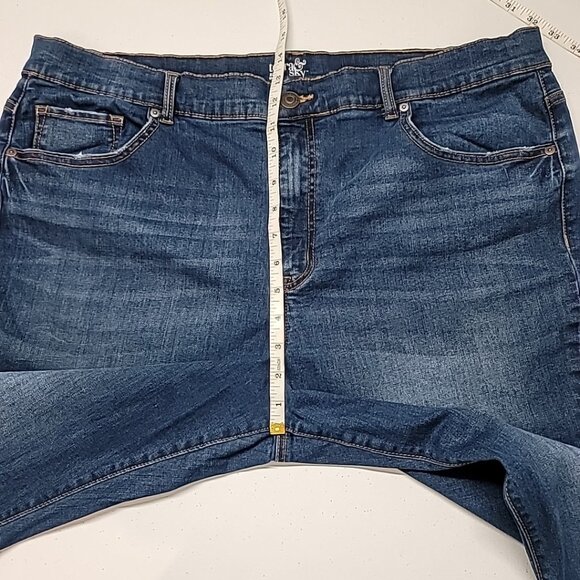 Terra & Sky Women’s Plus Size 22W High Rise Skinny Jeans Dark Wash Stretch - Picture 13 of 15